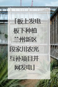板上发电 板下种植 兰州新区段家川农光互补项目并网发电